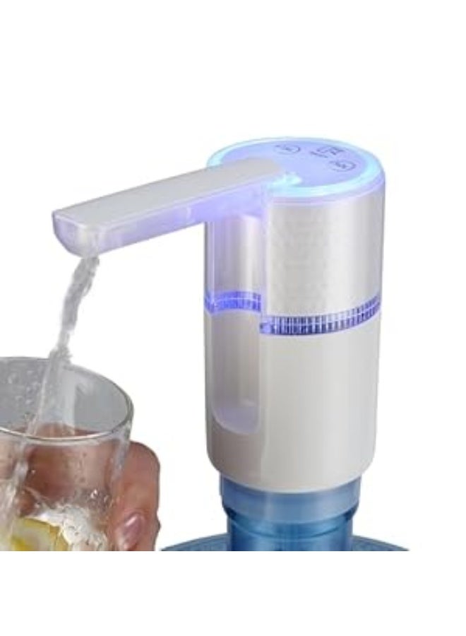 مضخة موزع المياه التلقائية مع الإضاءة بقيادة,مضخة الشرب الكهربائية العالمية 2-5 غالون مع 3 إعداد,نوع-C شحن مضخة زجاجة محمولة للمنزل,المطبخ,المكتب,التخييم (الأسود) - Image 1